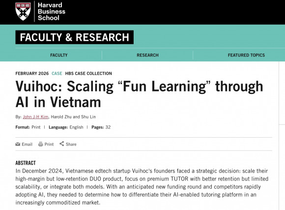 VUIHOC’s AI-Driven Learning Model Becomes a Harvard Case Study
